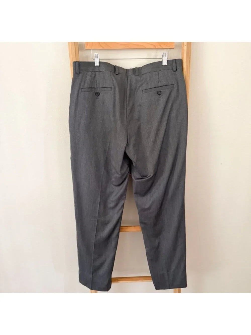 Egara Gray 100% Wool Modern Fit Flat Front Dress Pants Men’s 36x32 Slacks